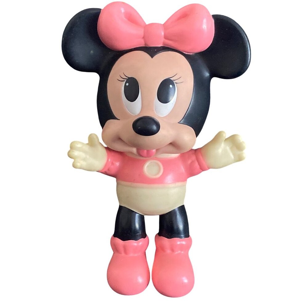 VTG Disney MINNIE MOUSE squeeze doll 1960s rubber squeak toy  Mexico AS IS